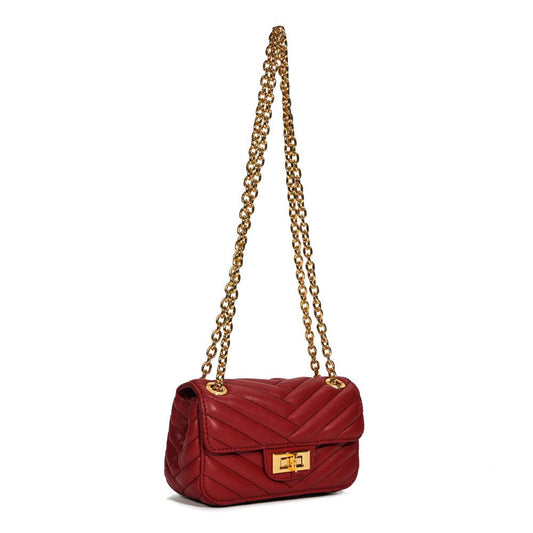 Bolsa Transversal Santa Lolla Vermelha Alça Correntes