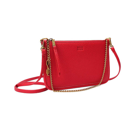 Bolsa Transversal Santa Lolla Vermelha Corrente Dourada