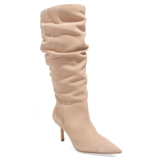 Bota Santa Lolla Bege Slouch Salto Fino