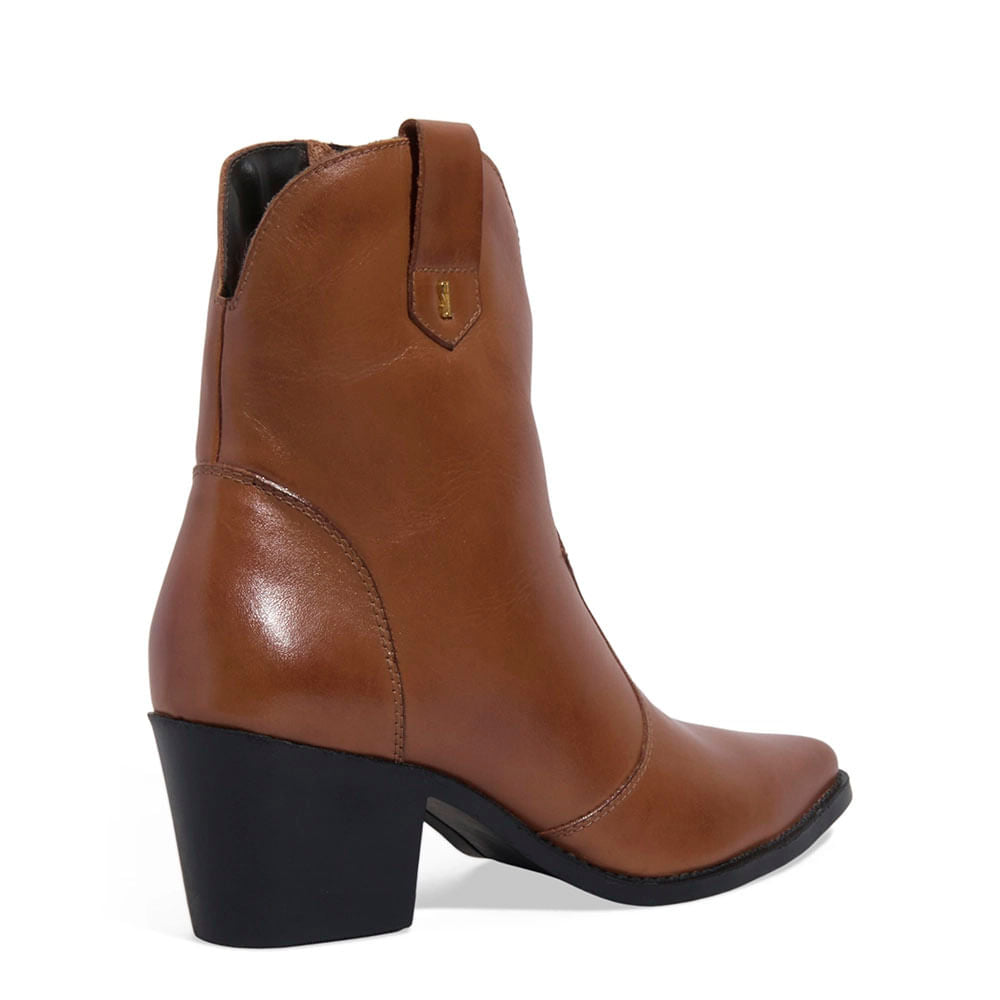 Bota Santa Lolla Caramelo Couro Salto Bloco