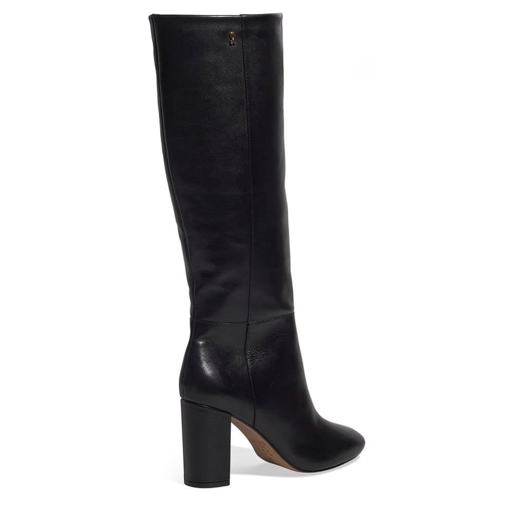 Bota Santa Lolla Preta Couro Cano Alto Salto Bloco
