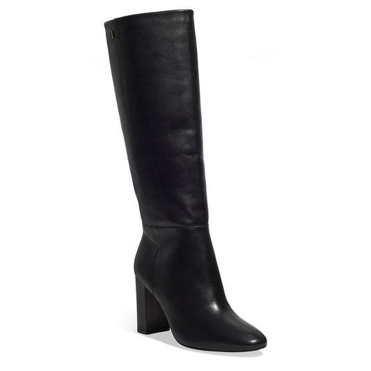 Bota Santa Lolla Preta Couro Cano Alto Salto Bloco