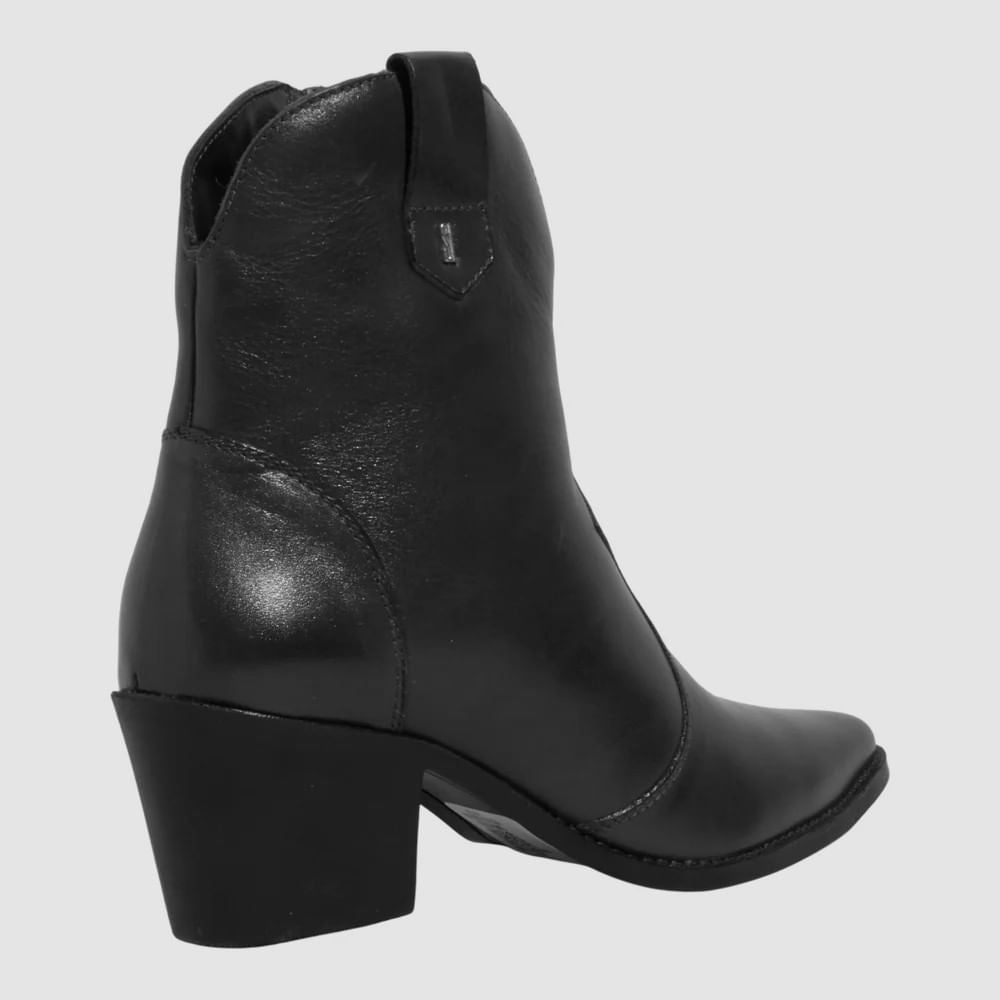 Bota Santa Lolla Preta Couro Cano Curto Salto Bloco