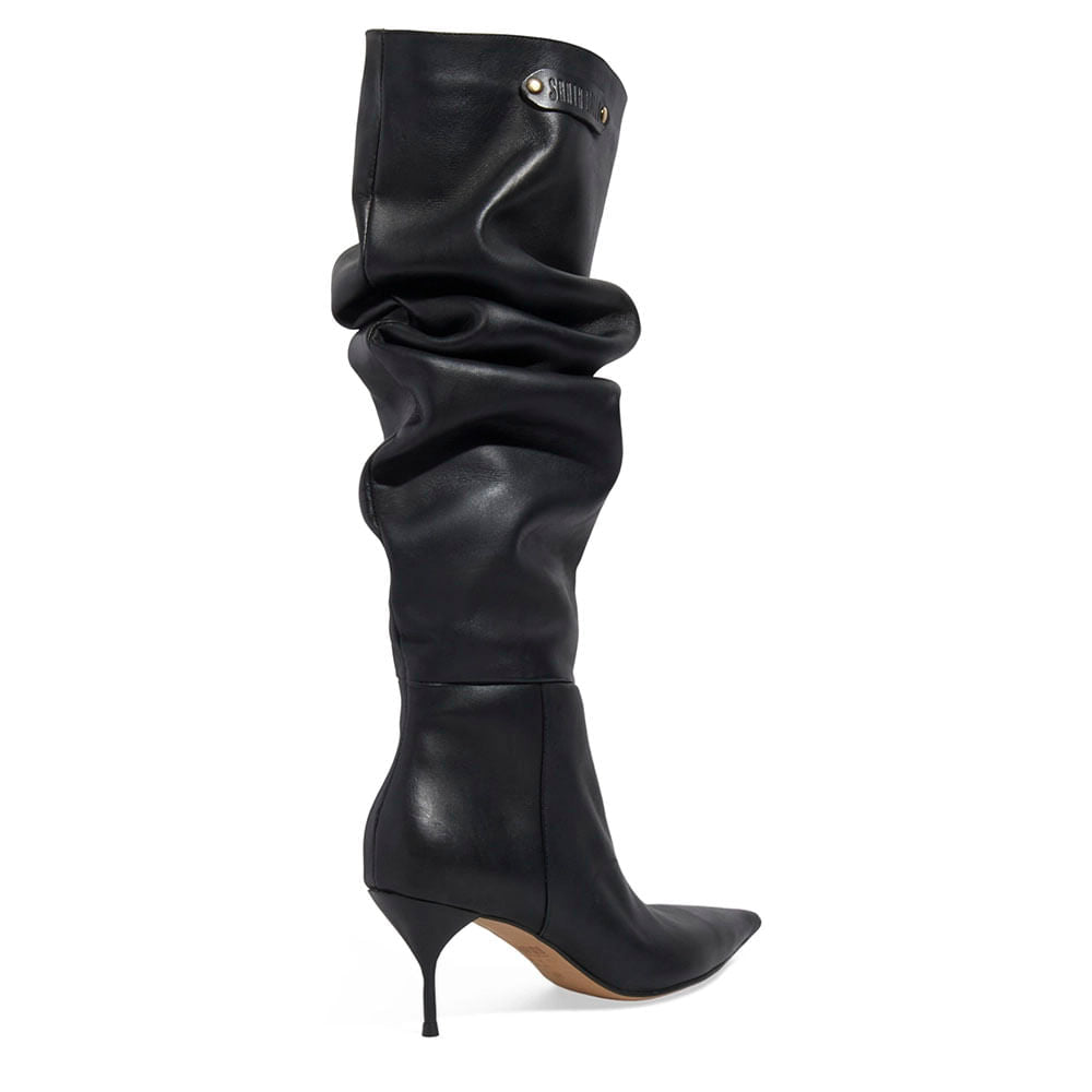 Bota Santa Lolla Preta Slouch Salto Fino