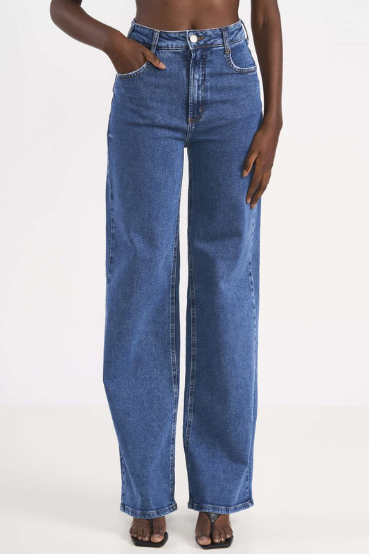 Calça Jeans Colcci Azul Cintura Alta Reta
