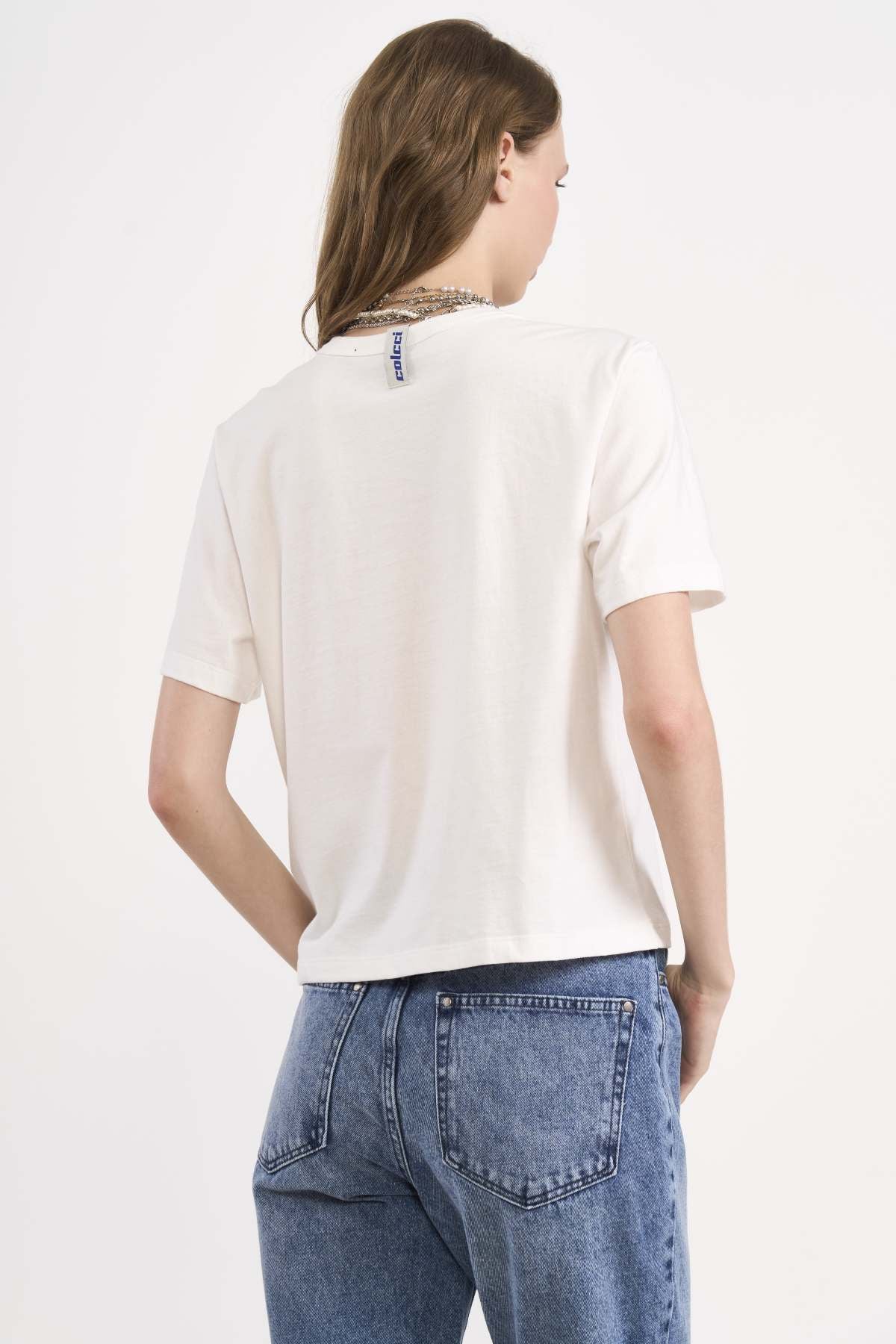 Camiseta Colcci Off White Estampa Brasil