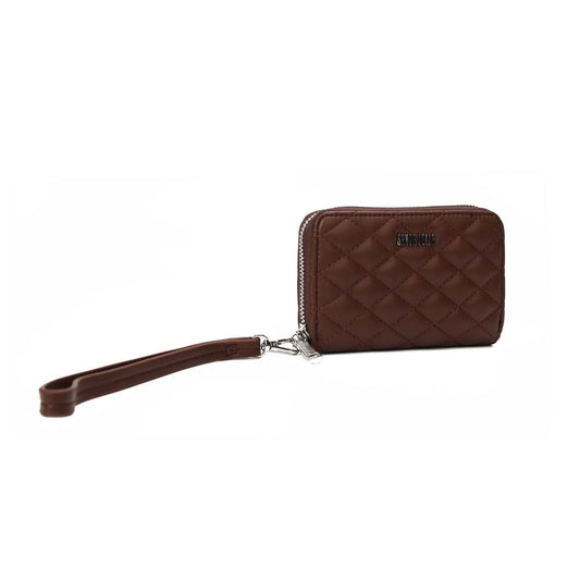 Carteira Santa Lolla Marrom Matelassê Com Alça De Pulso