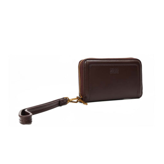 Carteira Santa Lolla Marrom Zíper Alça De Mão