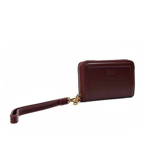 Carteira Santa Lolla Vinho Zíper Alça De Mão