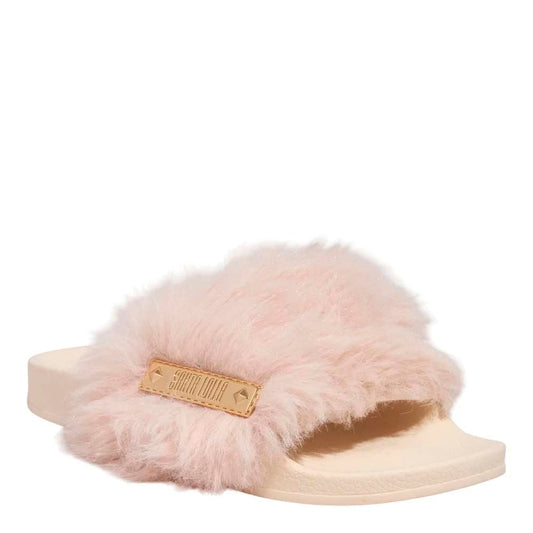 Chinelo Slide Santa Lolla Off White Tira Pelúcia