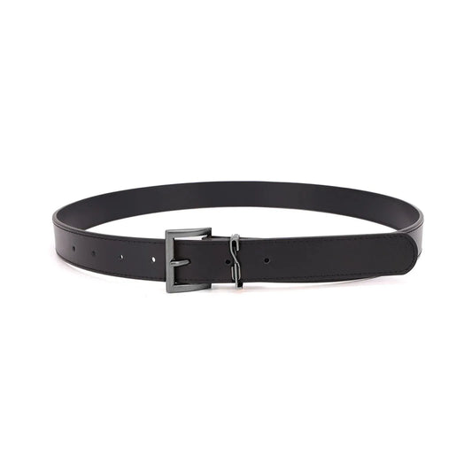 Cinto Santa Lolla Preto Couro Fivela Retangular