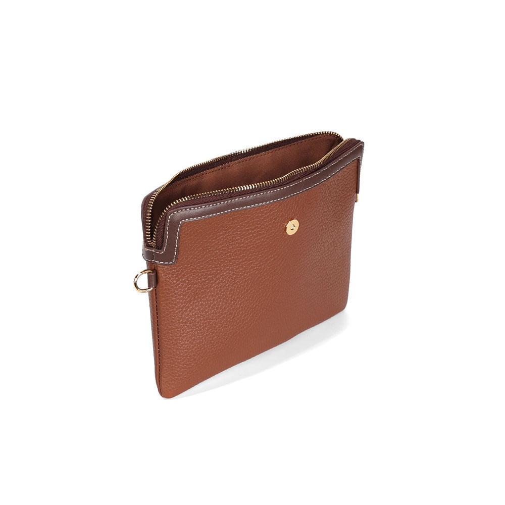Clutch Santa Lolla Caramelo Alça De Mão