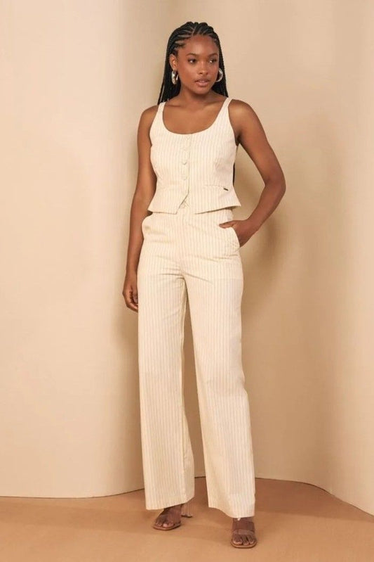 Colete Alfaiataria Creme Lado Avesso