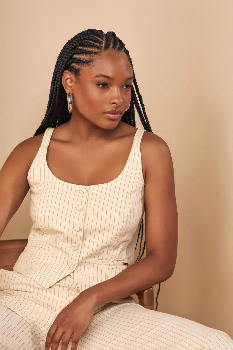 Colete Alfaiataria Creme Lado Avesso