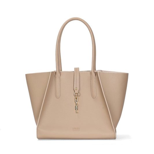 Kit Bolsa Shopper E Nécessaire Bege Santa Lolla