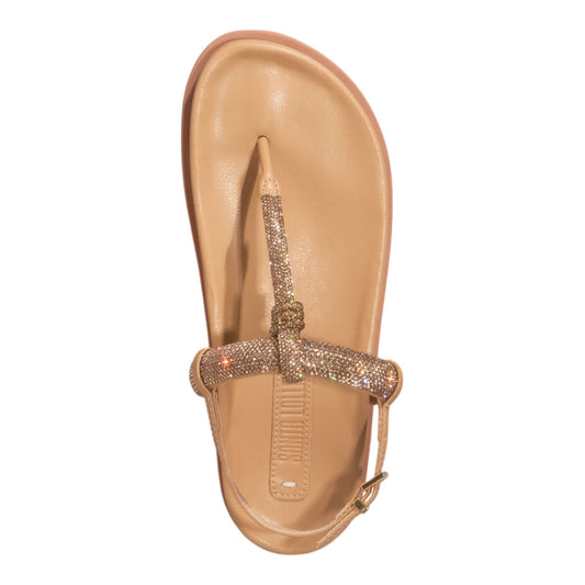 Papete Santa Lolla Bege Brilho Strass