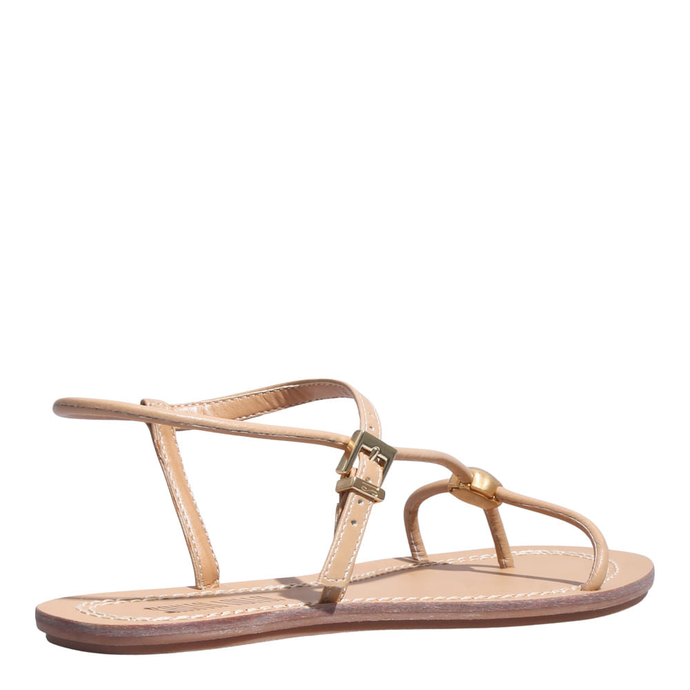 Rasteirinha Bege Santa Lolla Bico Redondo