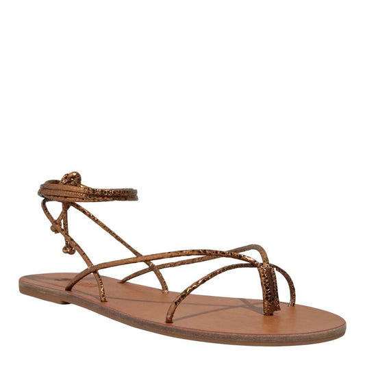 Rasteirinha Santa Lolla Bronze Metalizada Glow Amarração