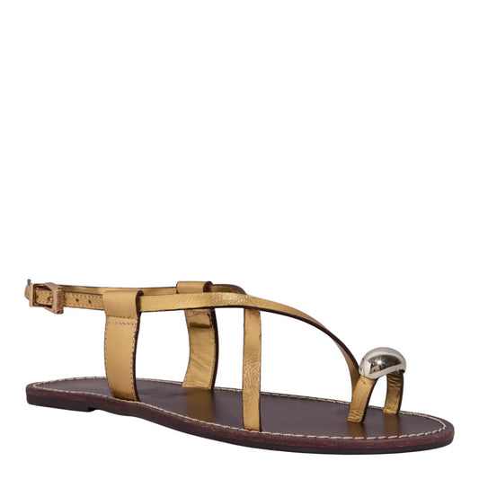 Rasteirinha Santa Lolla Dourada Metalizada Dedinho