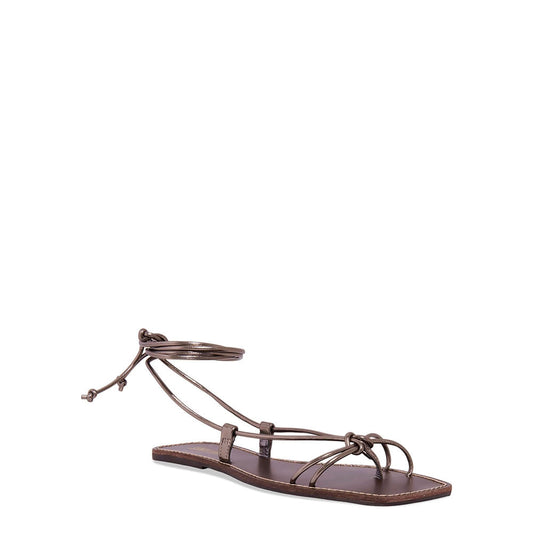 Rasteirinha Santa Lolla Grafite Amarração Metalizada