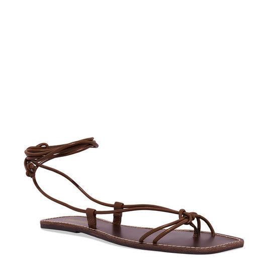 Rasteirinha Santa Lolla Marrom Amarração Tiras