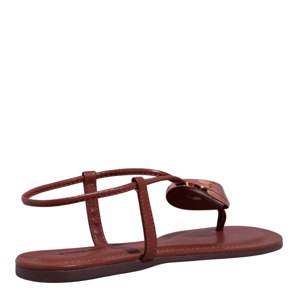 Rasteirinha Santa Lolla Marrom Bico Redondo