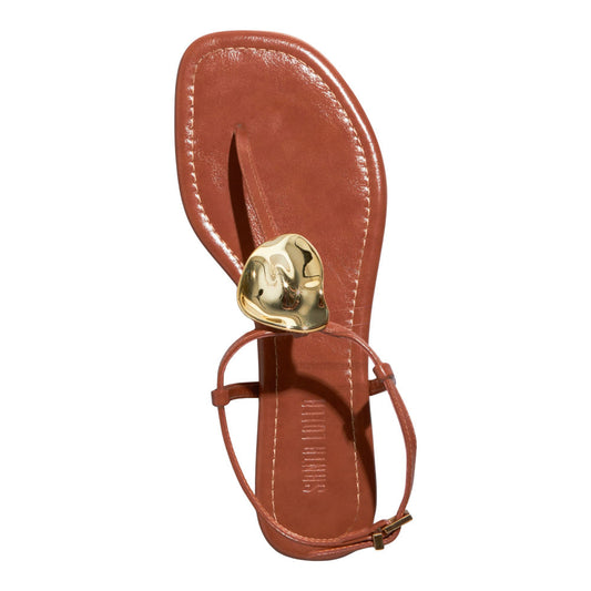 Rasteirinha Santa Lolla Marrom Metal Orgânico