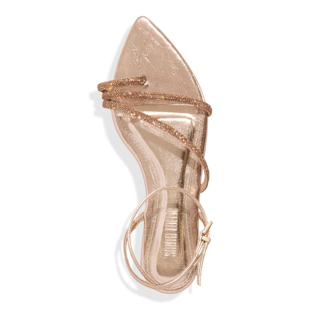 Rasteirinha Santa Lolla Nude Strass Tiras