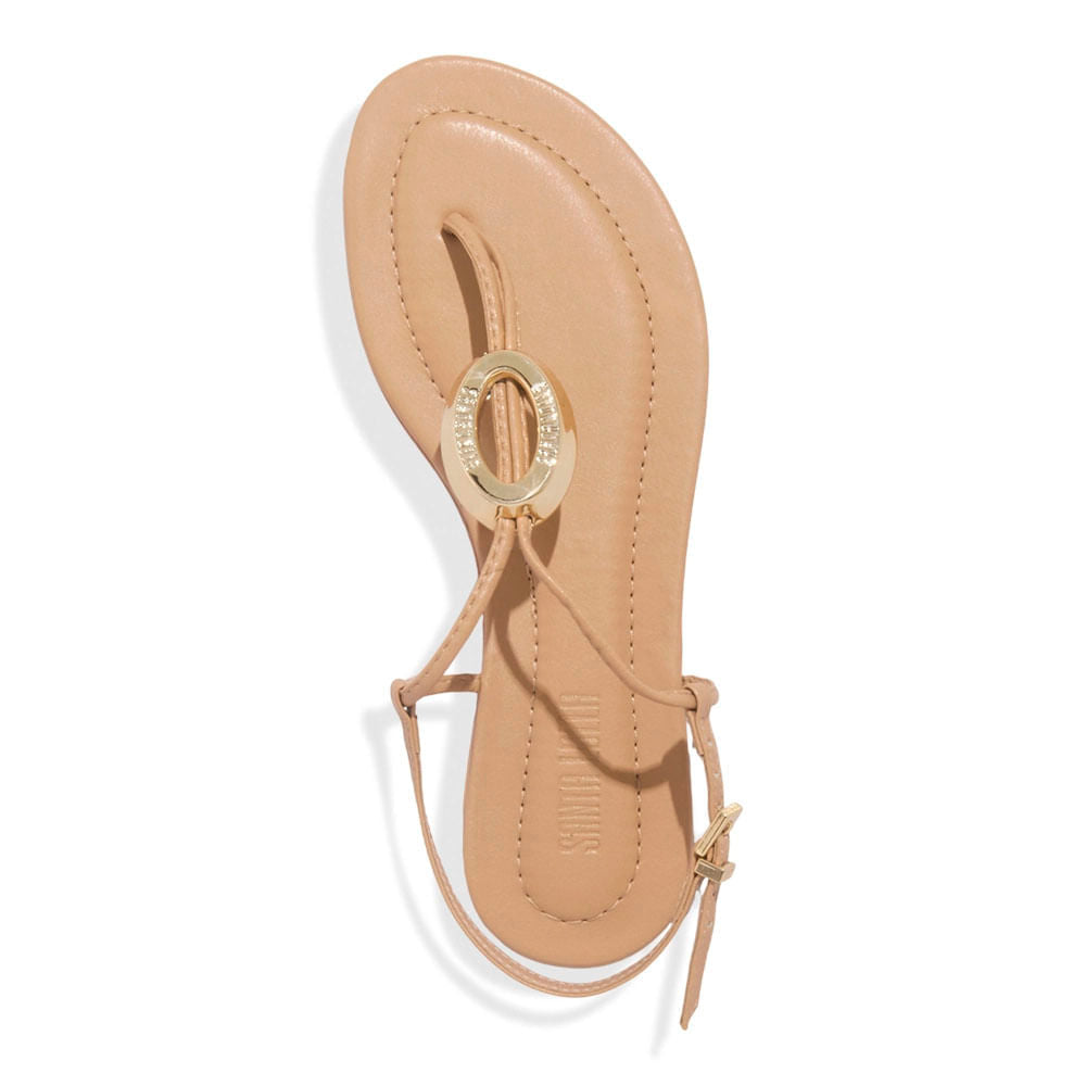 Rasteirinha Santa Lolla Nude Tiras Finas Fivela