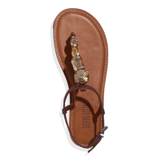 Rasteirinha Santa Lolla Pedraria Marrom