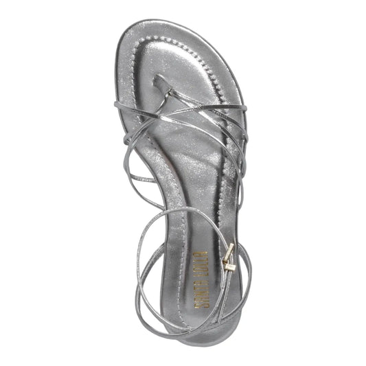 Rasteirinha Santa Lolla Prata Metalizada