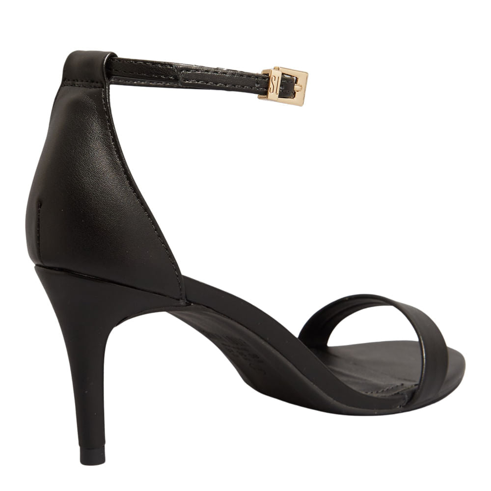 Sandália Napa Preta Santa Lolla Salto Fino