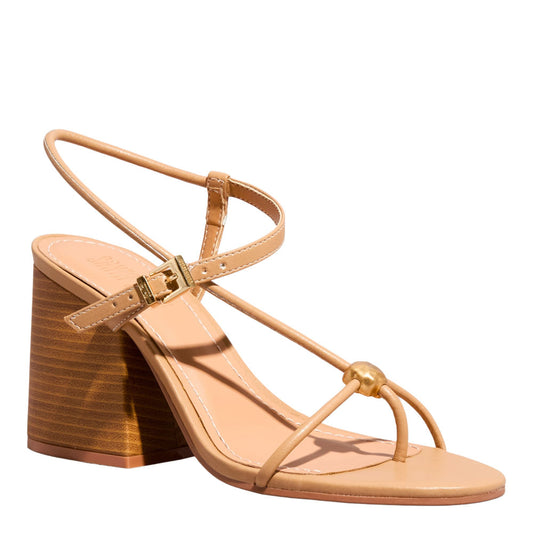 Sandália Plataforma Bege Santa Lolla Salto Grosso