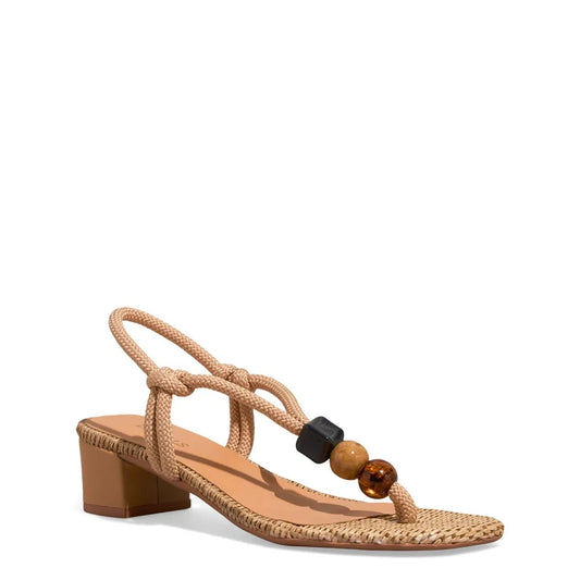 Sandália Salto Bloco Palha Esferas Degalls