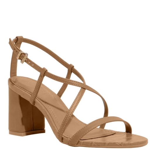 Sandália Santa Lolla Bege Palha Salto Grosso