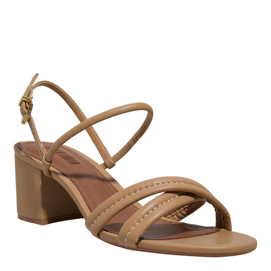 Sandália Santa Lolla Bege Tiras Salto Bloco