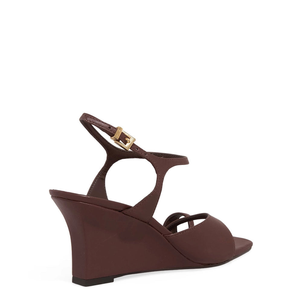 Sandália Santa Lolla Marrom Couro Anabela