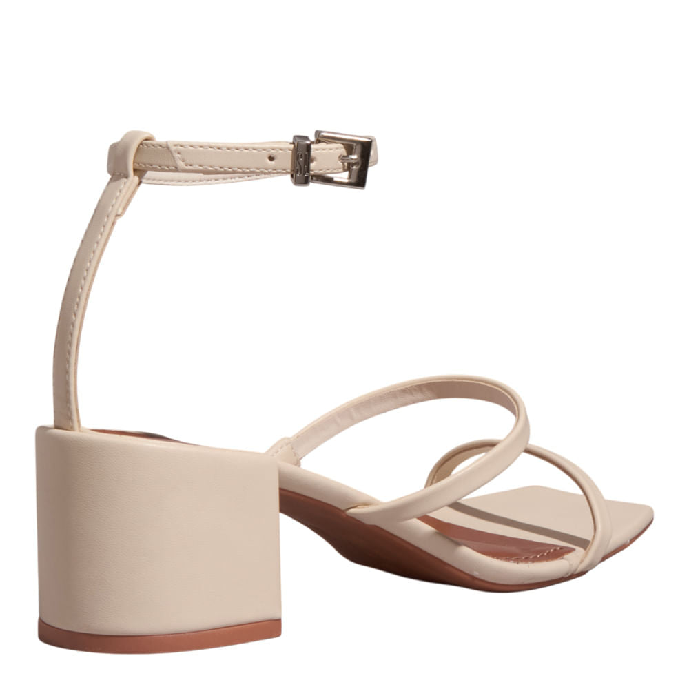 Sandália Santa Lolla Off White Salto Grosso