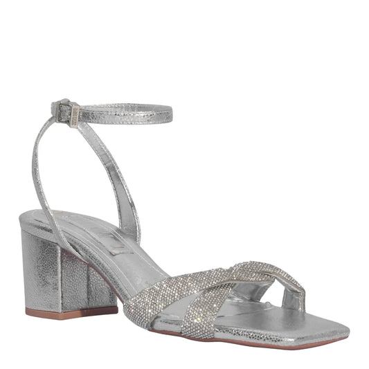 Sandália Santa Lolla Prata Tecido Splendore Strass