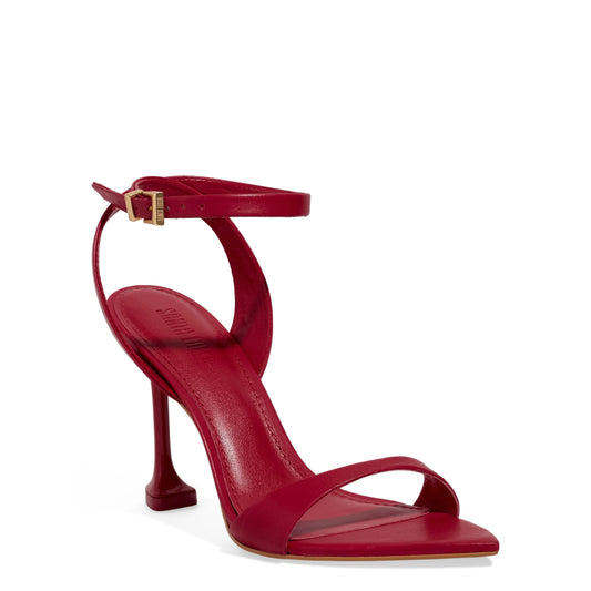 Sandália Santa Lolla Vermelha Salto Fino Fivela