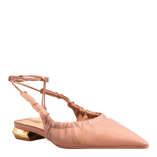 Sapatilha Bege Santa Lolla Amarração Bico Fino