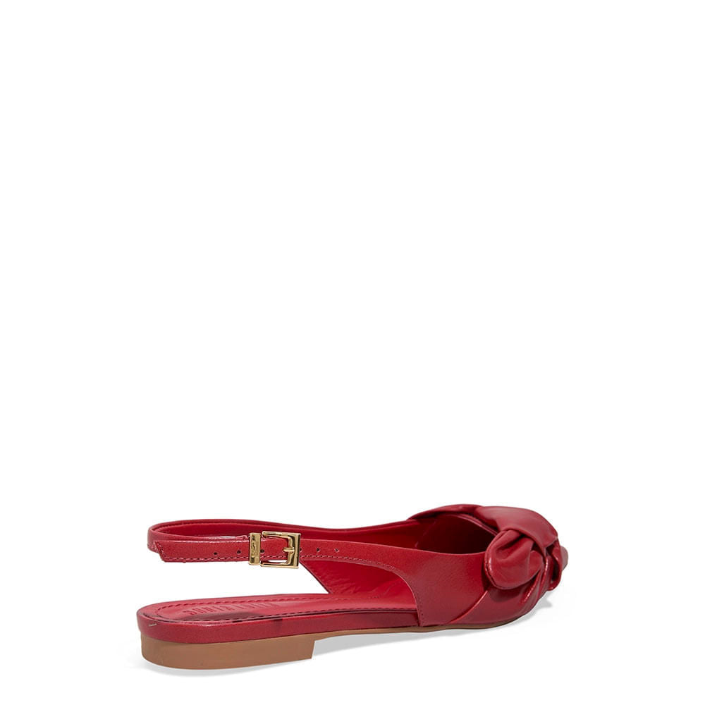 Sapatilha Santa Lolla Vermelha Slingback Nó Frontal