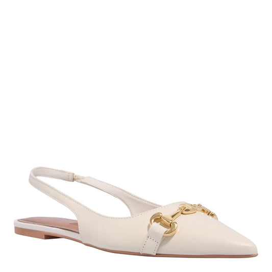 Sapatilha Slingback Santa Lolla Couro Off White Bridão