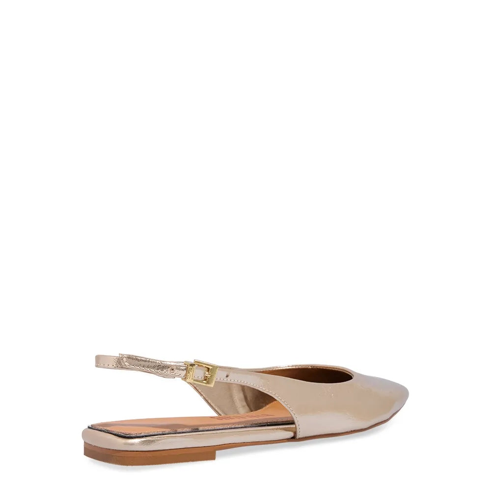 Sapatilha Slingback Santa Lolla Dourada Metalizada