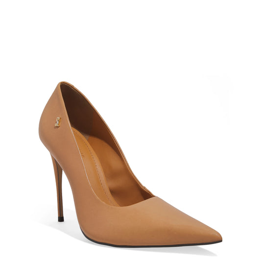 Scarpin Santa Lolla Caramelo Couro Salto Fino
