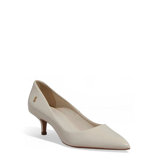 Scarpin Santa Lolla Off White Salto Médio Bico Fino