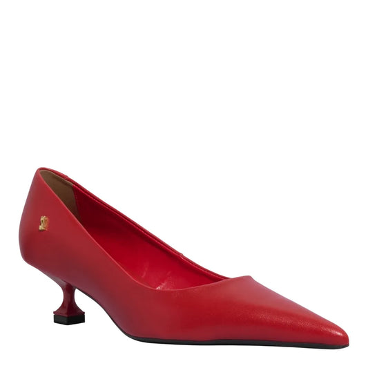 Scarpin Santa Lolla Vermelho Ruby Couro Bico Fino
