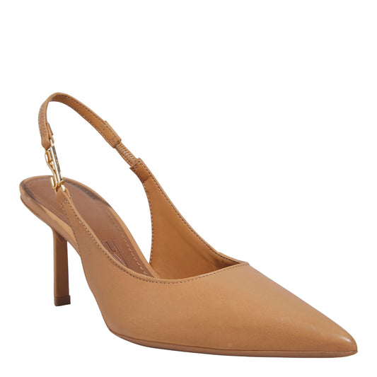 Scarpin Slingback Santa Lolla Caramelo Em Couro