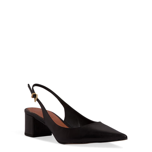 Scarpin Slingback Santa Lolla Preto Couro