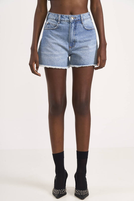 Short Jeans Colcci Azul Barra Desfiada